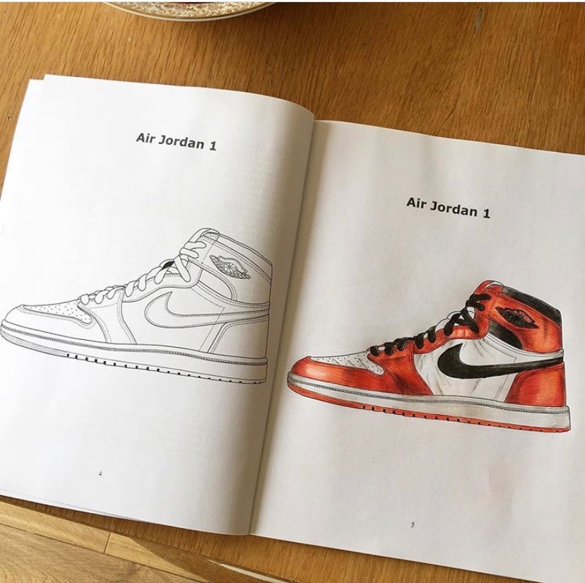 Davinci Air Jordan Coloring Book- Adult Coloring Book, Coloring Page, Air Jordan SVG, Coloring sheets, Sneaker Art, - ColoringBookLife